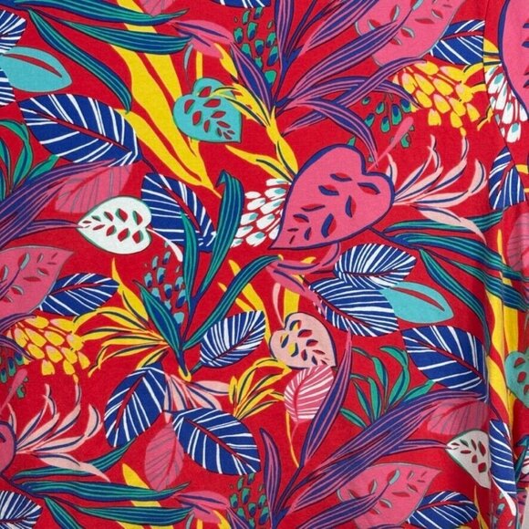 Talbots the Talbots Tee Women's Red Floral tropical stretch top size 2X Summer - Picture 3 of 9